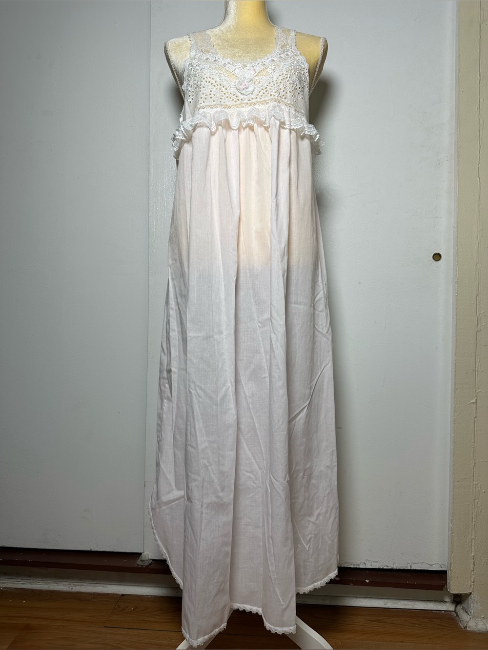 Vintage Christian Dior Pink Lace Nightgown Maxi Dress - Size L (Like S)